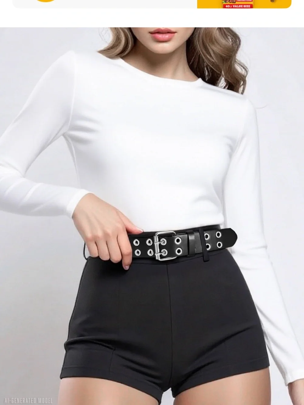 Double-Prong Grommet Belt for Women - Brown & Black